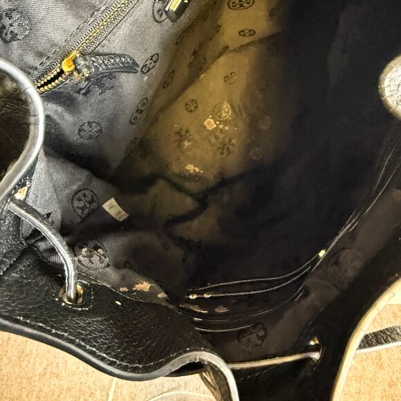 Tory Burch Brody Pebbled Leather Black Backpack Drawstring main image 9